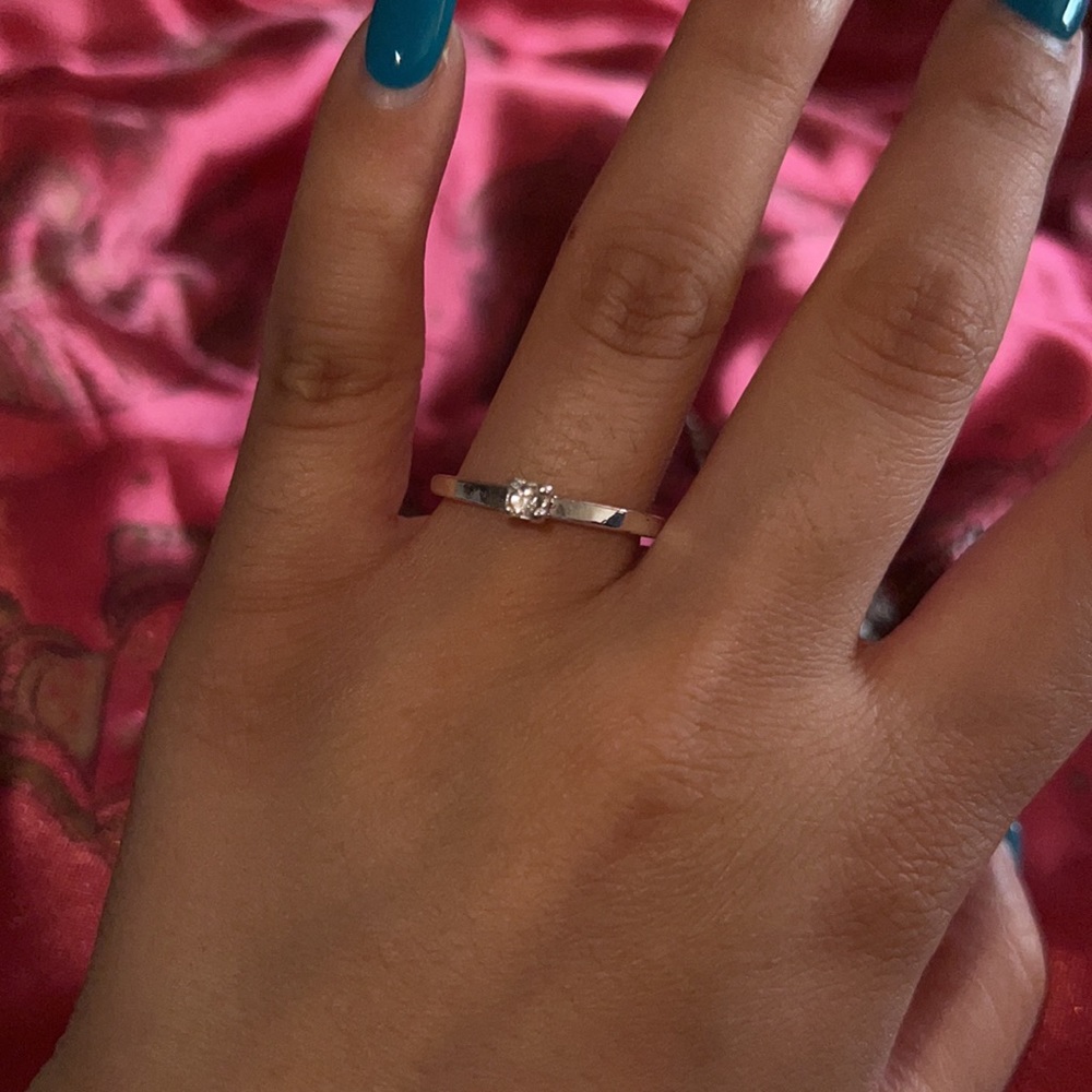 Small Rhinestone Square Size 7 Ring